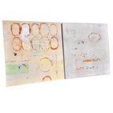 Pair of Contemporary Paintings on Wood