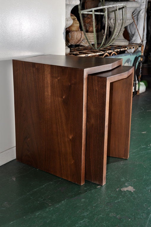 Two Sets of Walnut Nesting Tables