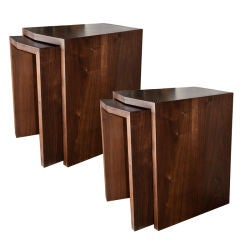 Two Sets of Walnut Nesting Tables