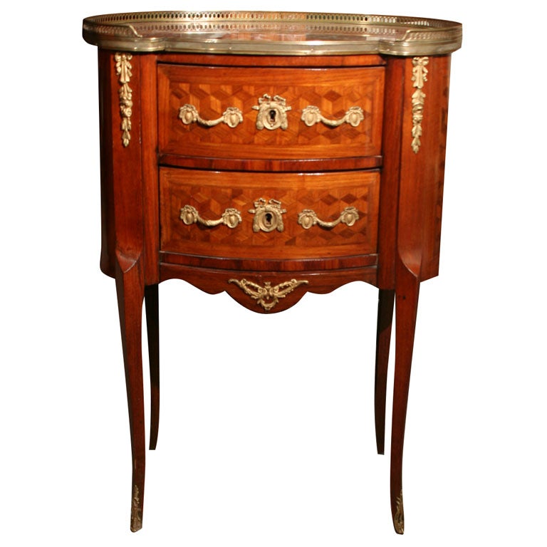LXVI Style Marquetry Kidney Table For Sale