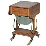 English RegencyRosewood and Brass Game/Sewing Table