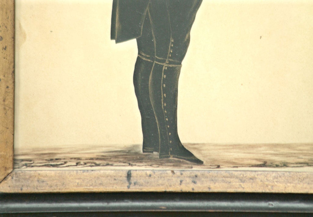 English FULL LENGTH SILHOUETTE OF A GENTLEMAN