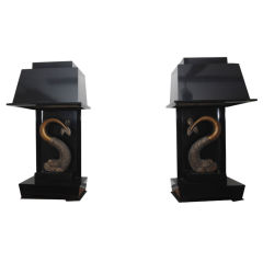 Vintage MONUMENTAL PAIR OF FISH LAMPS