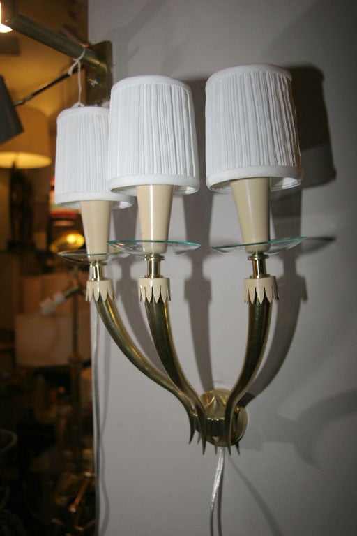 Crystal A Pair of  Art Moderne Sconces