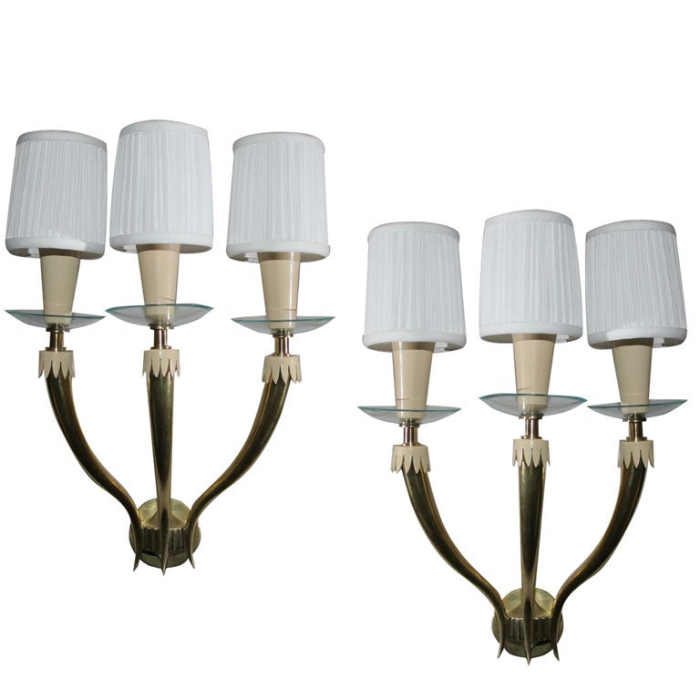 A Pair of  Art Moderne Sconces