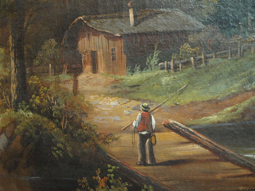 Oil on canvas. Swiss, 1880 by G. Bohm In Good Condition In New Orleans, LA