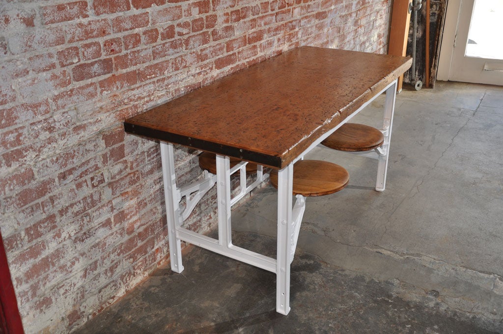Industrial Factory Cafeteria Table at 1stDibs vintage cafeteria table