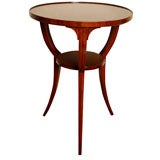 Antique Round Mahogany 2 Tier Tripod Side Table