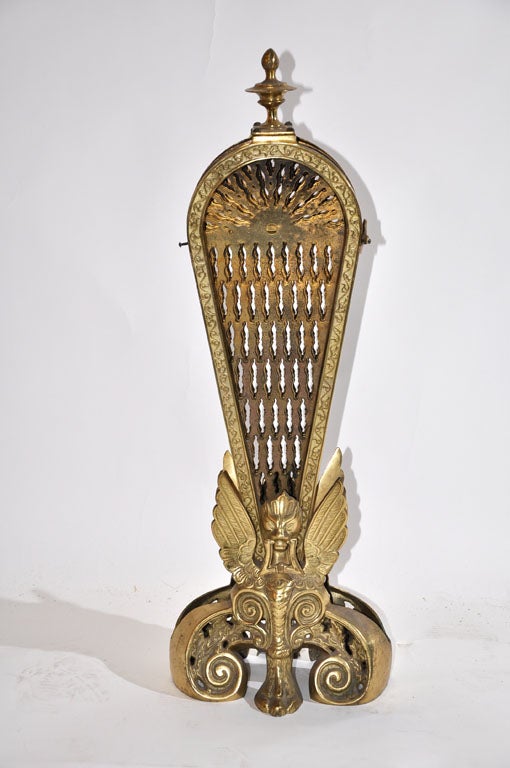 English 19th Century Victorian Brass Firescreen