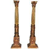French 19th Century Carved Wood Columns