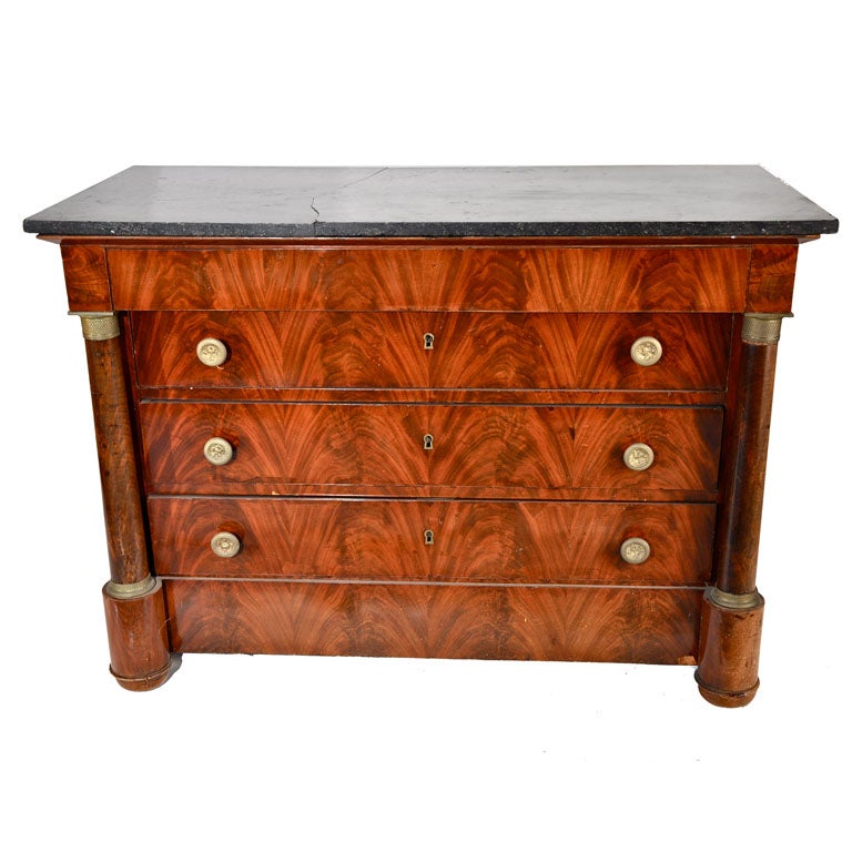 Empire Chest with Black Marble Top at 1stDibs