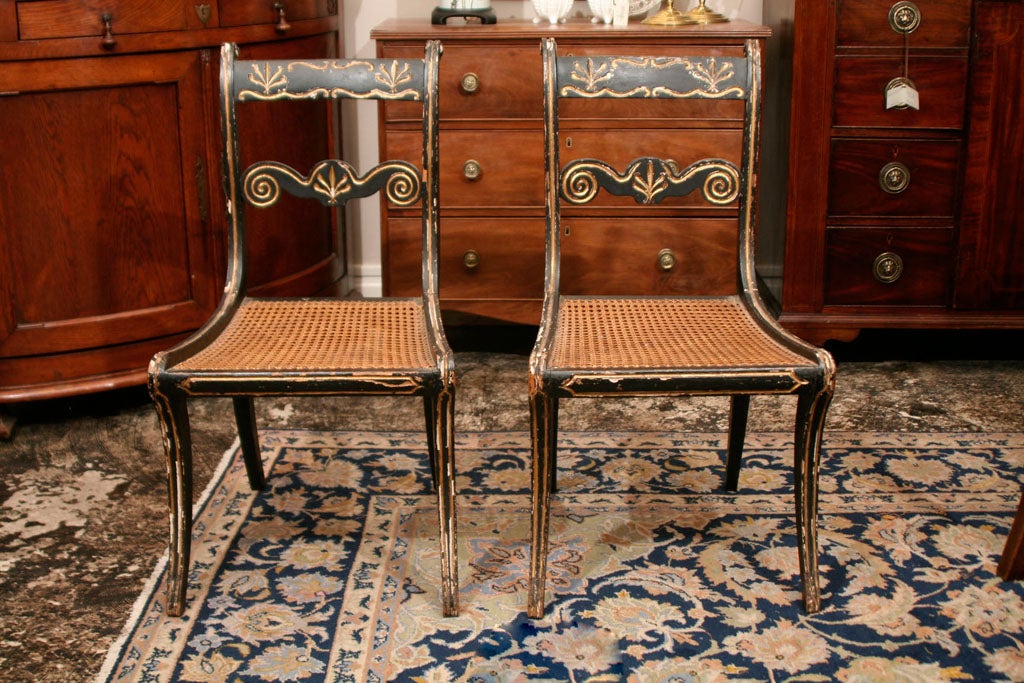 Pair English regency Side Chairs