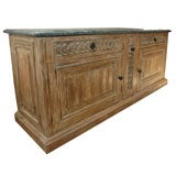 Grey Stained Pine Buffet with Green Marble Top