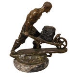 Bronze Study of a Quarryman by Edouard Drouot