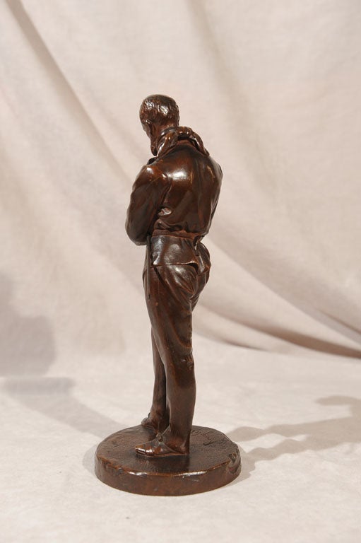 Patinated Bronze Figure of a Young Fencer by Benoit Rougelet