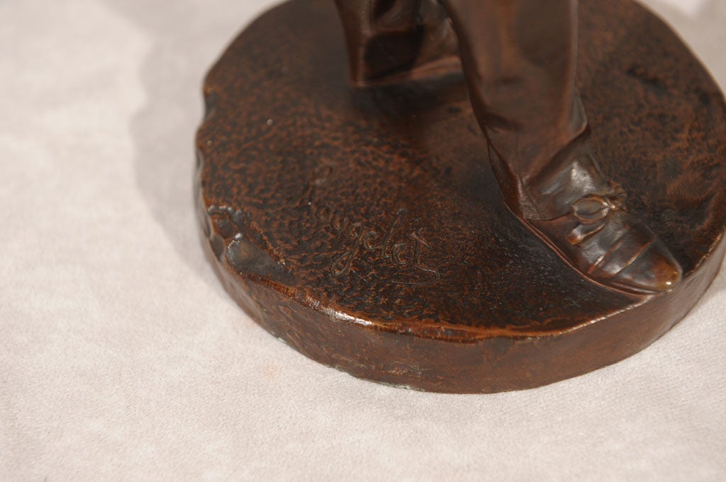 Bronze Figure of a Young Fencer by Benoit Rougelet 1