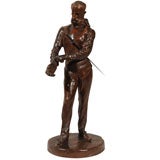 Bronze Figure of a Young Fencer by Benoit Rougelet