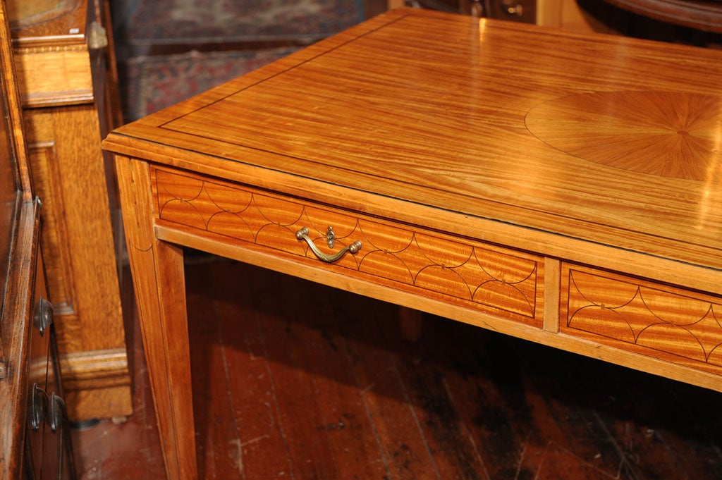 Art Deco Satinwood Library Table