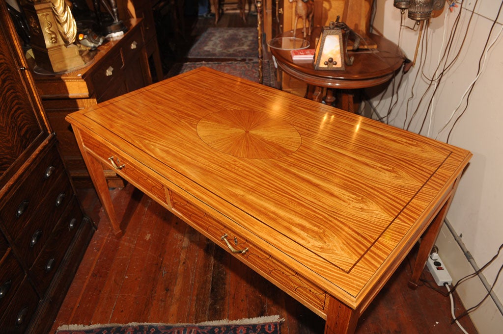French Satinwood Library Table