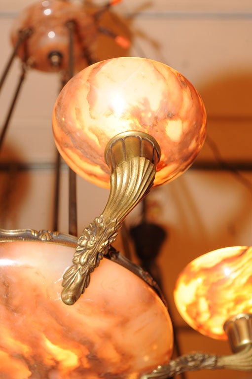 alabaster chandelier bowl