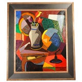 "Nature morte" du moderniste Roland Chavenon:: cubiste français
