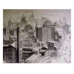 "New York City Scape"  WPA Modernist Lucille Blanch
