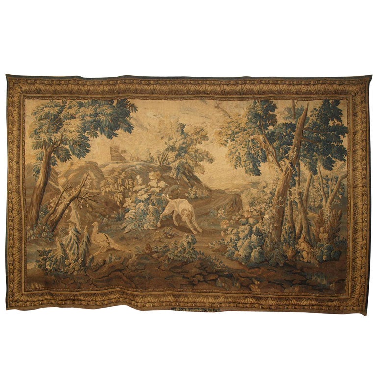 Early 18th Century Signed Aubusson Tapestry