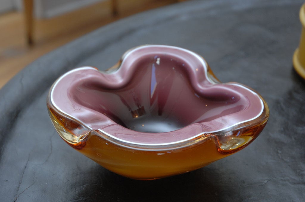 Mid-20th Century Group of Caramel Colored Venetian Glass