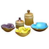 Group of Caramel Colored Venetian Glass
