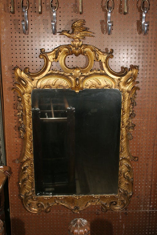 vergoldeter Spiegel im Stil der Chinoiserie des 18. Jahrhunderts.