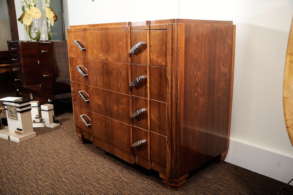 Rosewood Belgian Art Deco Chest of Drawers