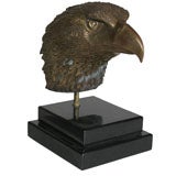 A BRONZE HEAD OF AN EAGLE . PROBABLY AMERICAN, MID 20th CENTURY