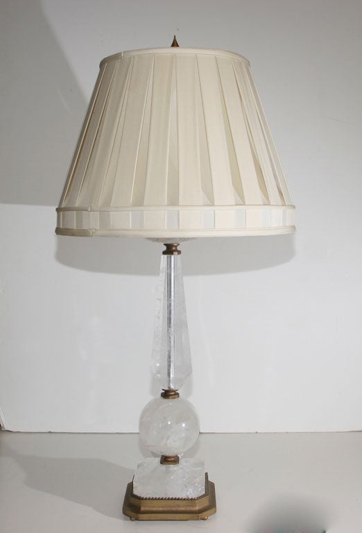 A ROCK CRYSTAL TABLE LAMP.  CIRCA 1970