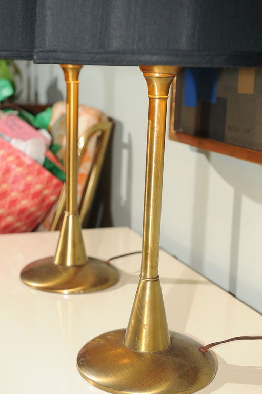 Unlacquered Brass 1950's Table Lamps 1