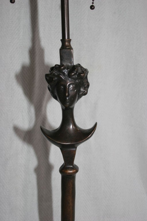 Bronze Table Lamp after Giacometti For Sale 1