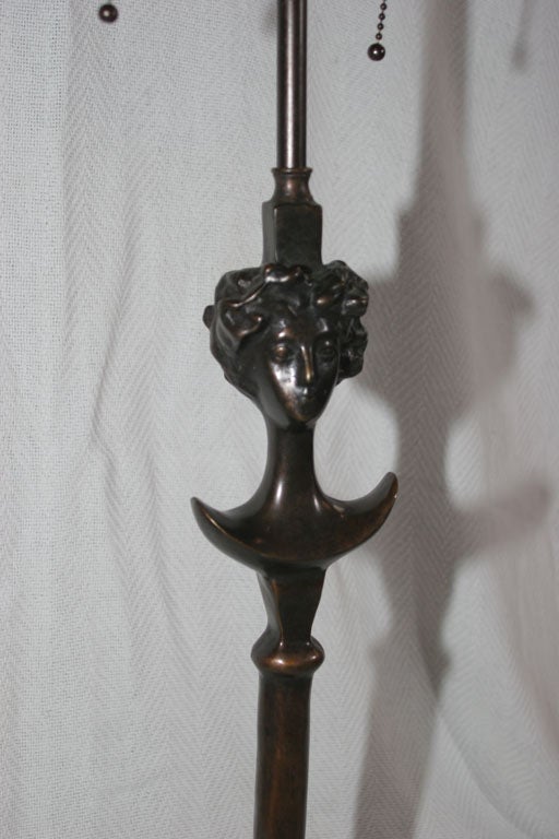 Bronze Table Lamp after Giacometti For Sale 2