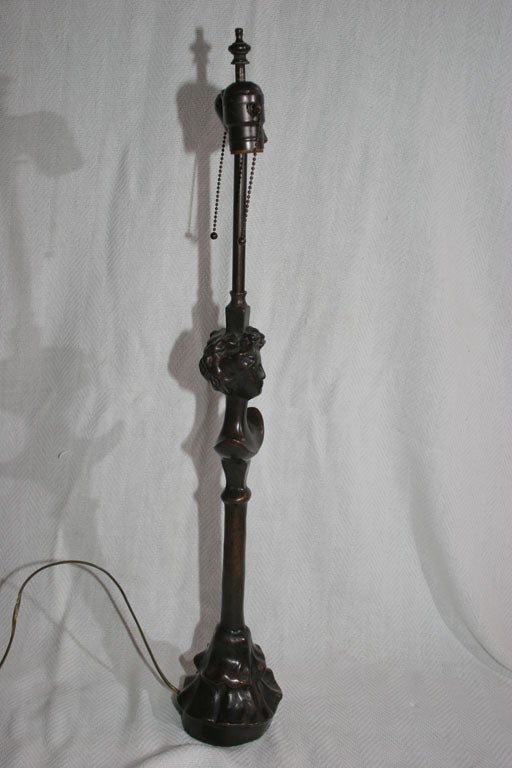 Bronze Table Lamp after Giacometti For Sale 4