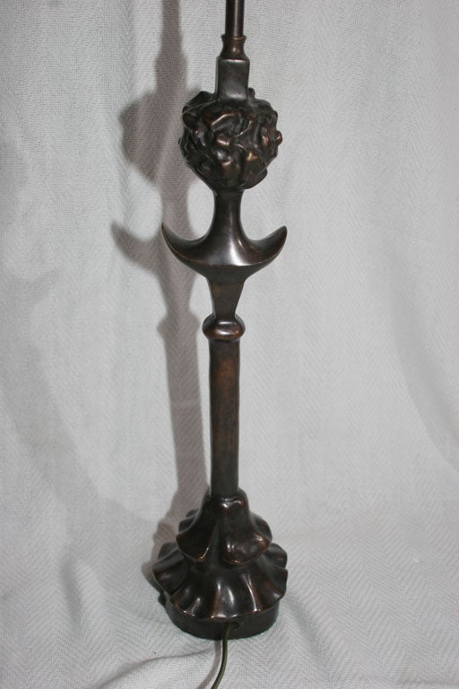 Bronze Table Lamp after Giacometti For Sale 7