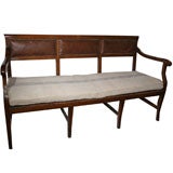 Antique English Walnut 
Leather Settee