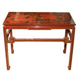 An Antique Red Lacquer Small Side Occasional Table