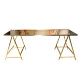 A Brass "Saw Horse" Style Low Table
