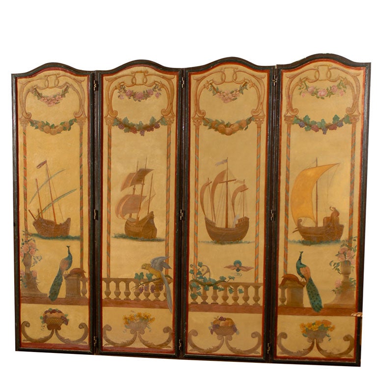Four Panelled French Screen For Sale