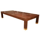 Embossed leather cocktail table