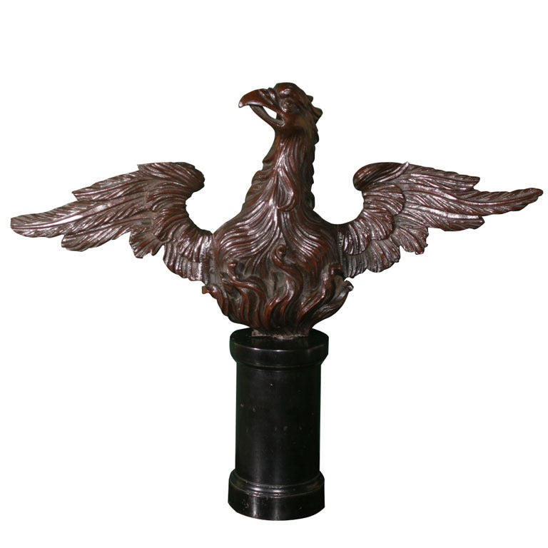 Carved mahogany eagle, ca. 1760, offered by Philip Colleck, Ltd.