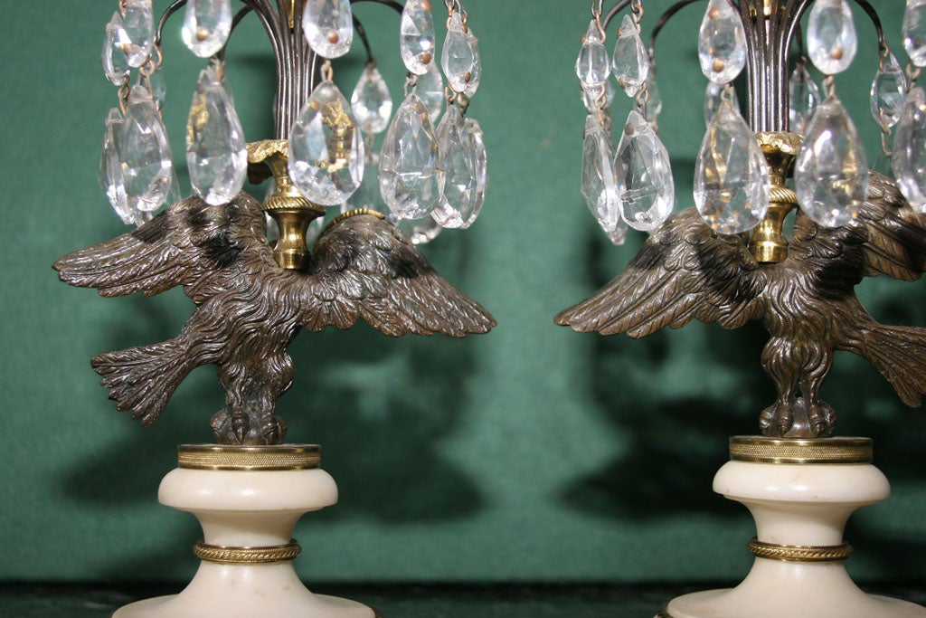 Regency Bronze and Ormolu Candlesticks on Marble Bases. English, Circa 1810 For Sale 3