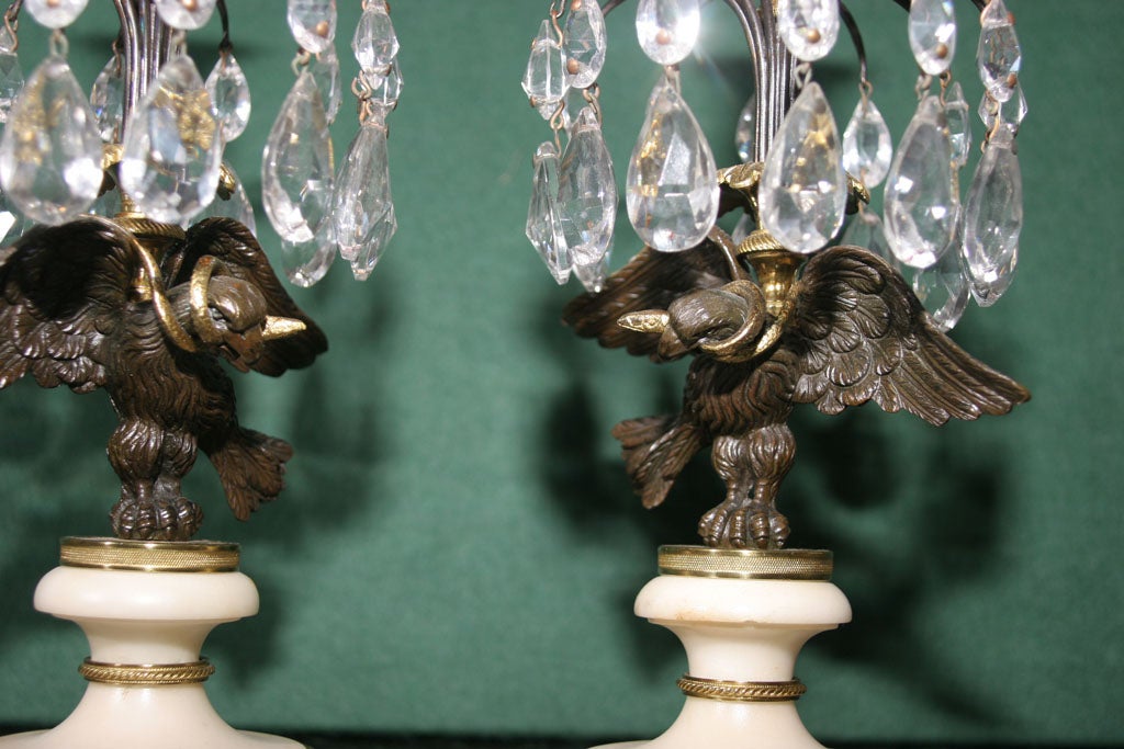 Regency Bronze and Ormolu Candlesticks on Marble Bases. English, Circa 1810 For Sale 6