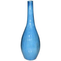 MONUMENTAL Pottery Vase with Blue Glaze 4
 tall