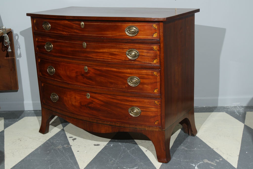 Massachusettes Bow Front Chest with Inlay