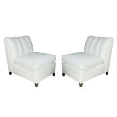 PAIR Hollywood Regency Channel Back Chairs