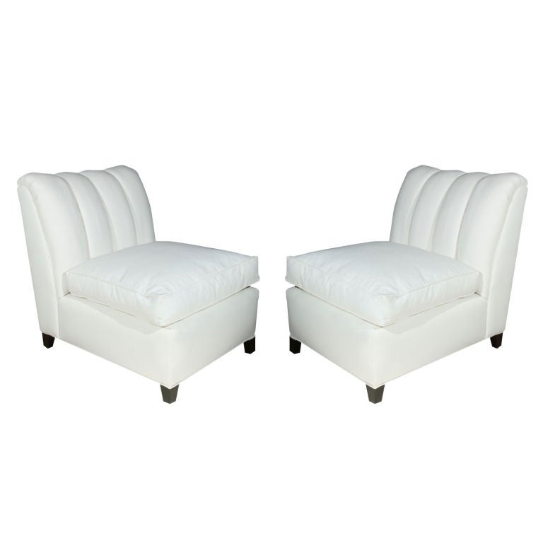 PAIR Hollywood Regency Channel Back Chairs